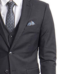 3 piece Charcoal Slim Fit Men's Suit with Vest Set Sean Alexander Suits - Paul Malone.com