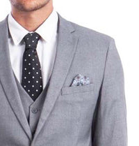 3 piece Grey Slim Fit Men's Suit with Vest Set Sean Alexander Suits - Paul Malone.com