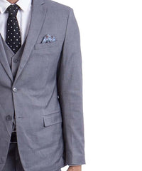 3 piece Medium Grey Slim Fit Men's Suit with Vest Set Sean Alexander Suits - Paul Malone.com