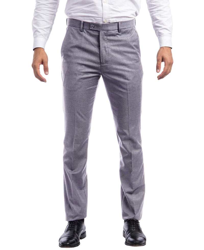 3 piece Grey Slim Fit Men's Suit with Vest Set Sean Alexander Suits - Paul Malone.com