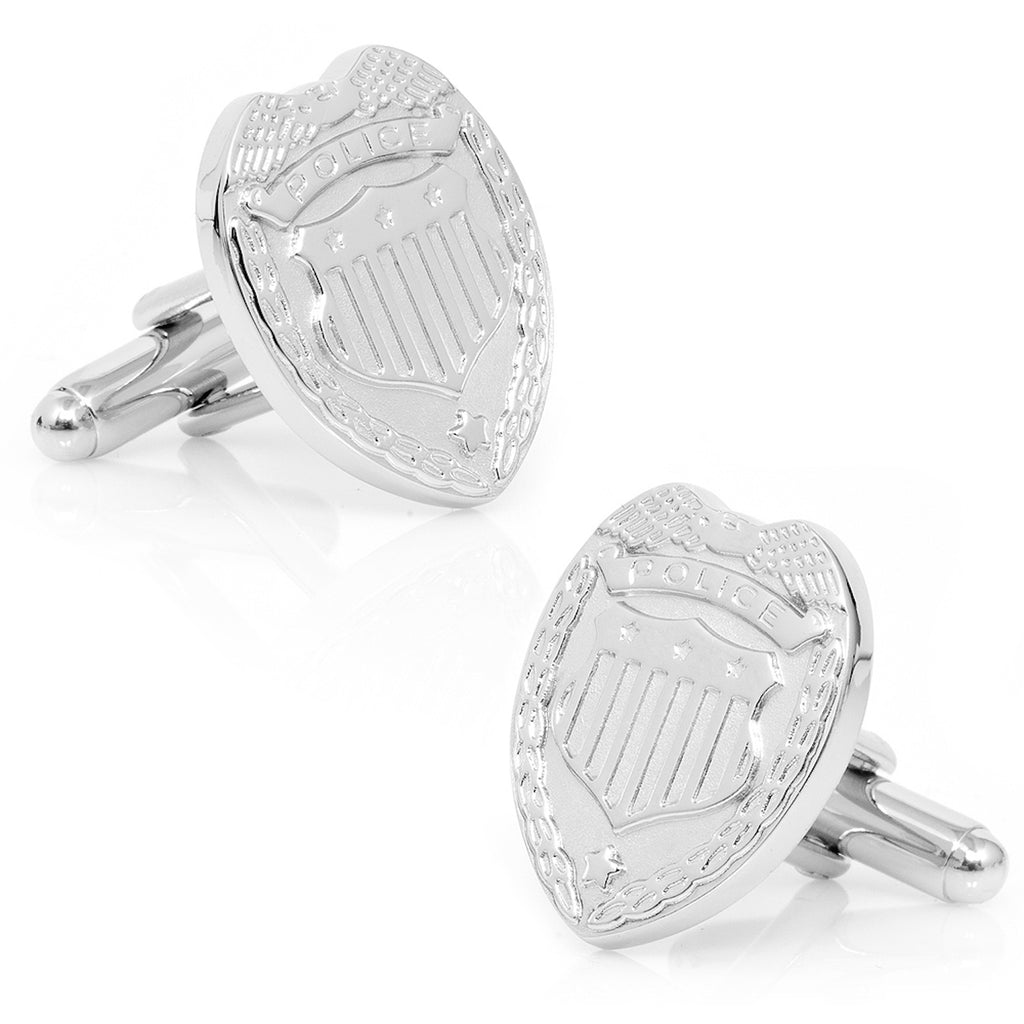 Silver Police Badge Cufflinks