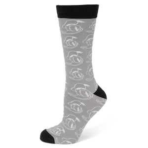 Donald Duck Patterned Gray Men's Socks