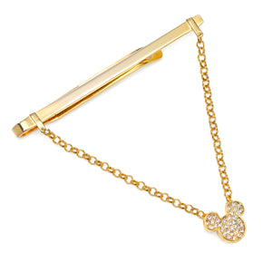 Mickey Gold Crystal Chain Tie Bar