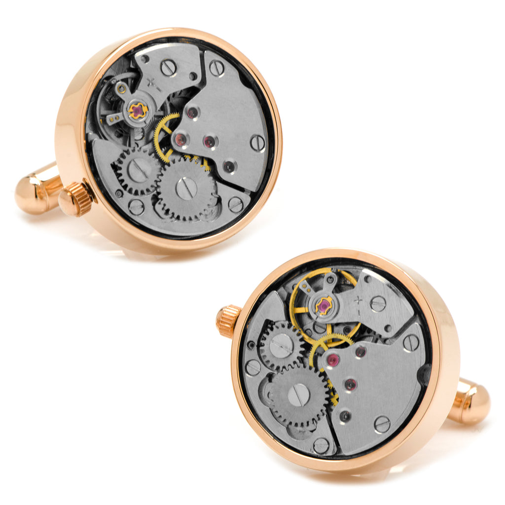 Rose Gold Watch Movement Cufflinks