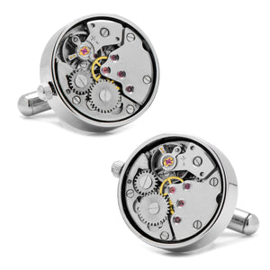 Silver Watch Movement Cufflinks