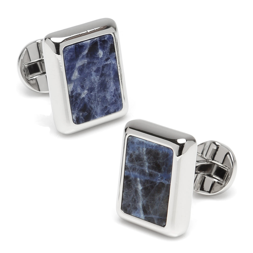 Silver and Sodalite JFK Presidential Cufflinks