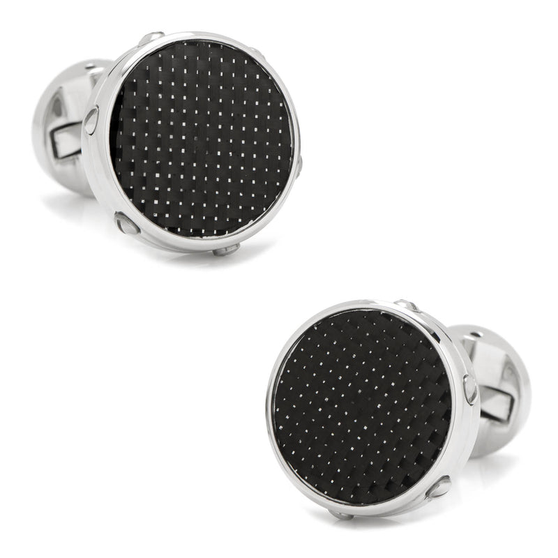 Carbon Fiber Stainless Steel Cufflinks