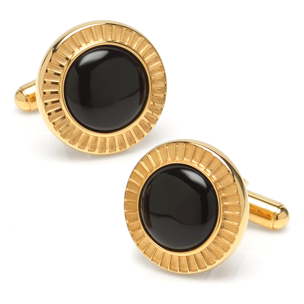 Radiant Onyx Stainless Steel Cufflinks