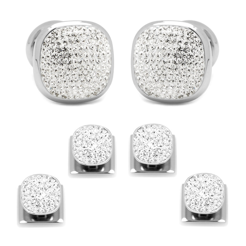 White Pave Crystal Stud Set