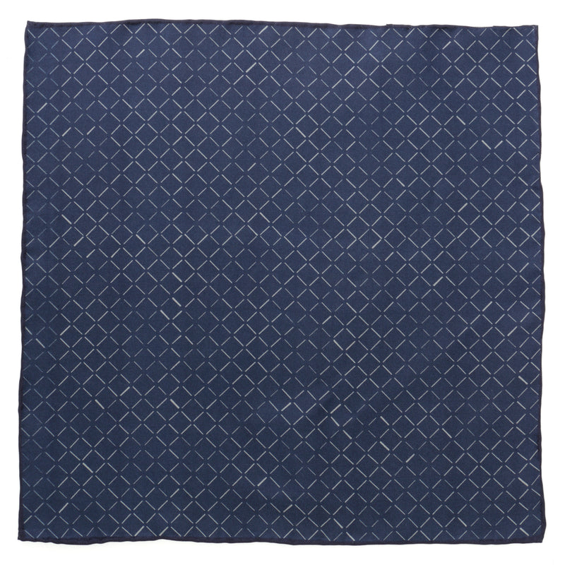 Navy Diamond Pocket Square