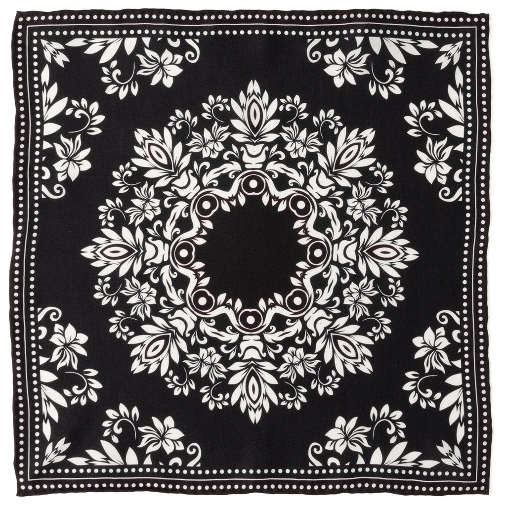 Black/White Men's Silk Pocket Square