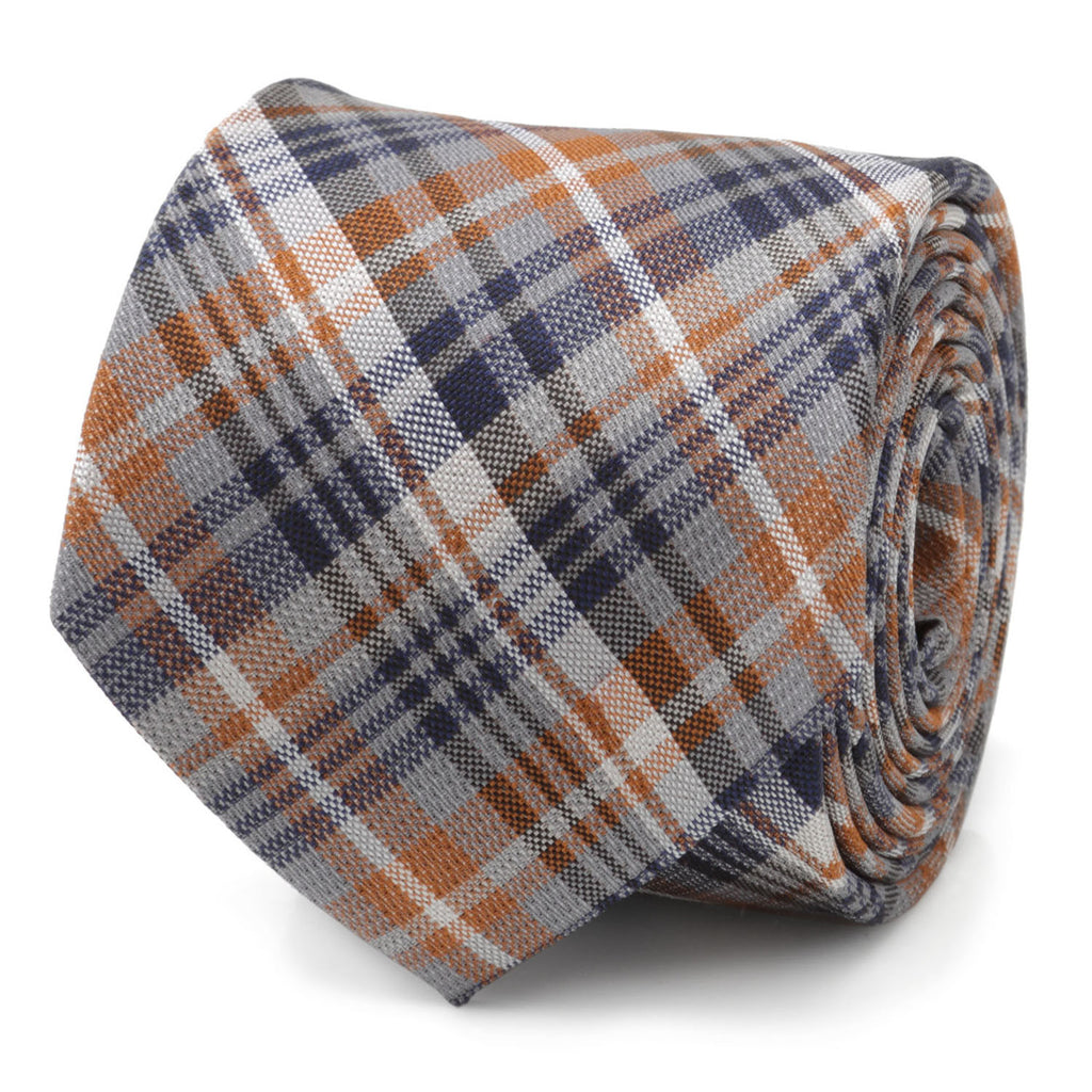 Gray Plaid Men's Tie