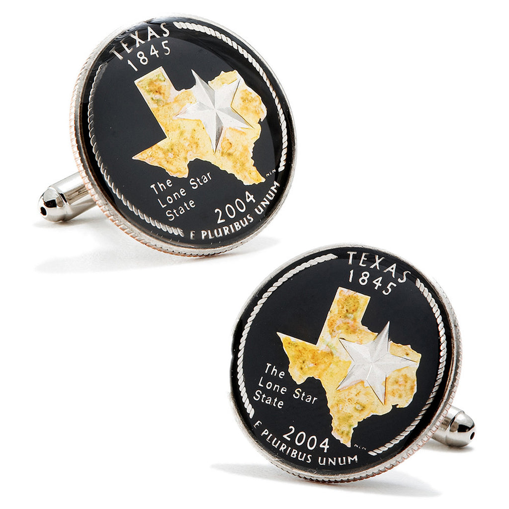 Hand Painted Texas State Quarter Cufflinks